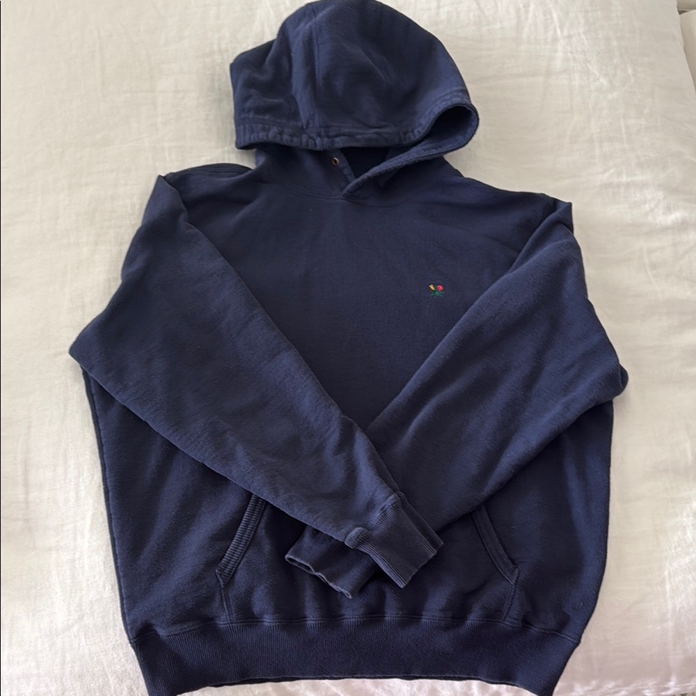 Evening Blue Aime Leon Dore Double Crest Hoodie Floral Embroidery XL